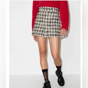 Gucci Square G Check Tweed Skirt